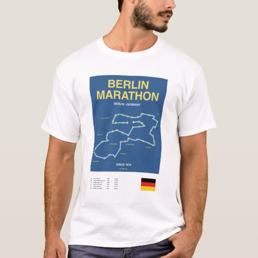 Minimalist Boston Marathon Line Print T-shirt (Voorkant)
