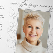 Minimalist Botanical 3-Photo Funeral/Memorial Drieluik Programma