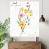 Minimalist Botanical Art Print with Custom Text