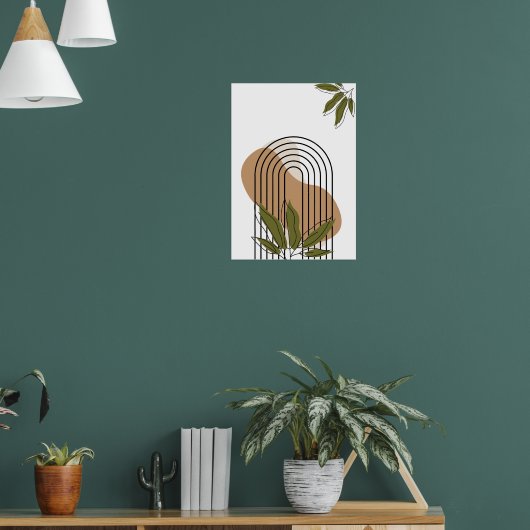 minimalist botanical boho wall art poster (Woonkamer 1)