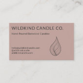 Minimalist Botanical Candle Hand Drawn Flame Visitekaartje (Voorkant)