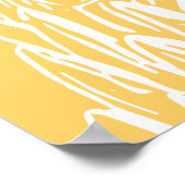 Minimalist Botanical Floral Line Drawing Yellow Poster (Hoek)