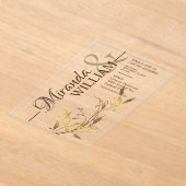 Minimalist Botanical Gold Wedding Acryl Uitnodigingen (Laagn)