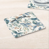 Minimalist Botanical Harmony – Soft Green & Beige  Kartonnen Onderzetters (Schuin)