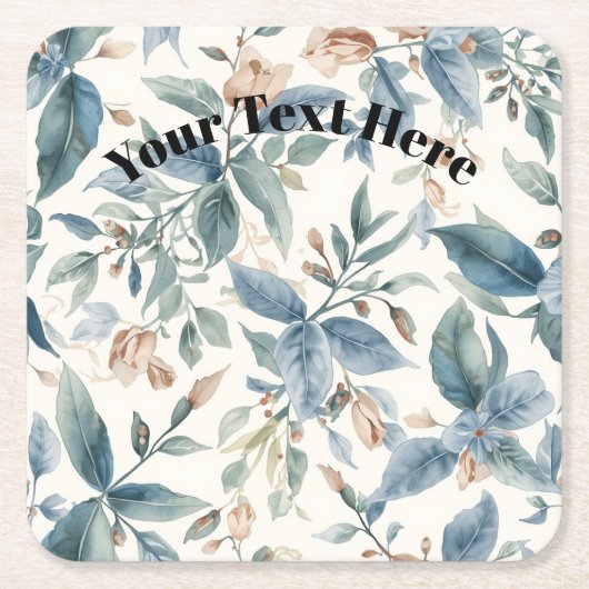 Minimalist Botanical Harmony – Soft Green & Beige  Kartonnen Onderzetters (Voorkant)