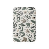 Minimalist Botanical Leaf and Bud Design Badmat (Voorkant Verticaal)