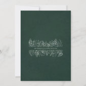 Minimalist Botanical Leafy Wedding Invitation Kaart (Achterkant)