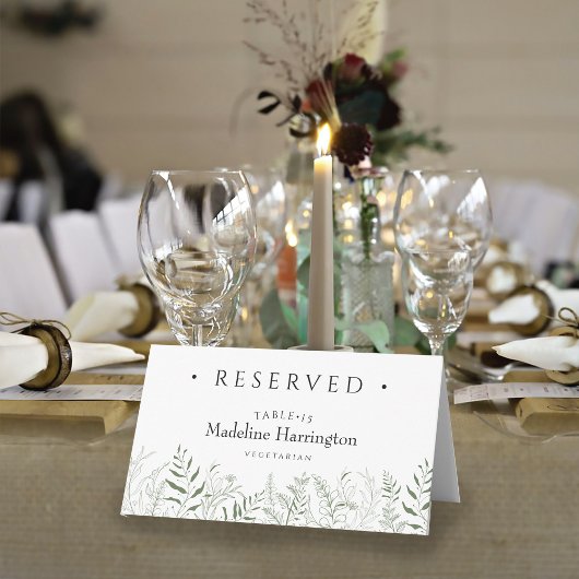 Minimalist Botanical Leafy Wedding Place Card Plaatskaartje