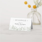 Minimalist Botanical Leafy Wedding Place Card Plaatskaartje (Achterkant)