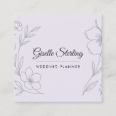 Minimalist Botanical Lilac Purple Wedding Planner Vierkante Visitekaartje (Voorkant)