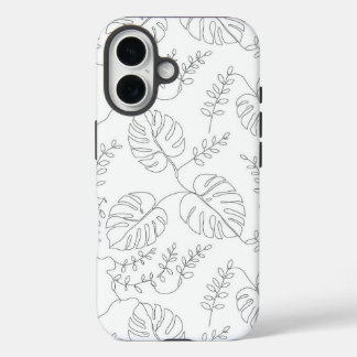 Minimalist Botanical Line Art Leaves Case