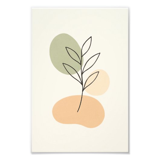 Minimalist Botanical Line Art Poster (Voorkant)