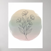 Minimalist Botanical Line Art Poster (Voorkant)