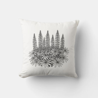 Minimalist Botanical Lupine Throw Pillow Kussen