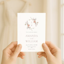 Minimalist Botanical Monogram Invitation