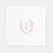 Minimalist Botanical Monogram Wedding Party Servet (Voorkant)