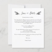 Minimalist Botanical Personalized Wedding Photo (Achterkant)