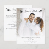 Minimalist Botanical Personalized Wedding Photo (Voorkant / Achterkant)