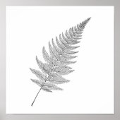 Minimalist Botanical Print: Elegant Fractal Fern Poster (Voorkant)