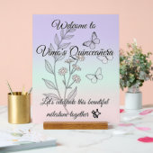 Minimalist Botanical Quinceañera Acrylic Sign Acryl Bord (Huwelijk)