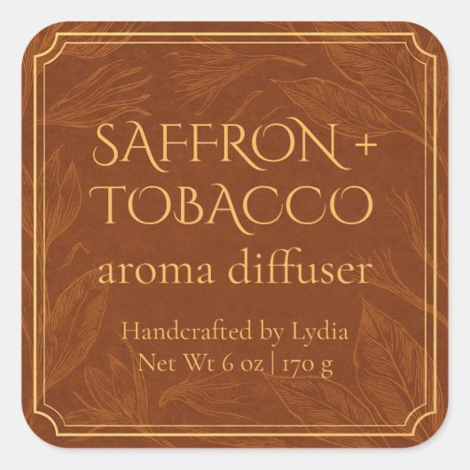 Minimalist Botanical Reed Diffuser Label Template (Voorkant)