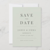 Minimalist Botanical Save the Date Pale Sage (Voorkant)