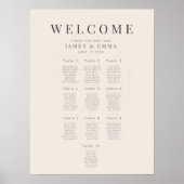 Minimalist Botanical seating Plan10 Soft Beige Poster (Voorkant)