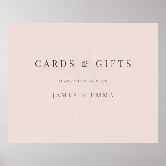 Minimalist Botanical Sign Warm Blush Poster (Voorkant)