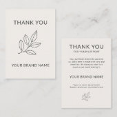 Minimalist Botanical Small Business Handcrafted Notitiekaartje (Voorkant / Achterkant)