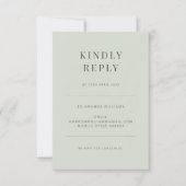 Minimalist  Botanical Typography Pale Sage RSVP Kaartje (Voorkant)