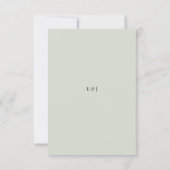 Minimalist Botanical Typography Pale Sage RSVP Kaartje (Achterkant)
