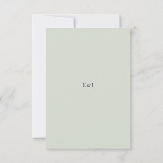 Minimalist  Botanical Typography Pale Sage RSVP Kaartje (Achterkant)