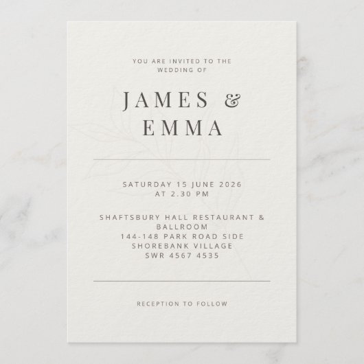 Minimalist Botanical | Warm White Kaart (Voorkant)