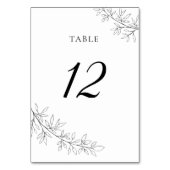 Minimalist Botanical Wedding Black White Elegant Kaart (Voorkant)