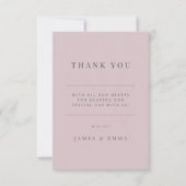 Minimalist Botanical Wedding Dusky Rose Bedankkaart (Voorkant)