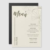 Minimalist Botanical Wedding Menu Card Magnetische Uitnodiging (Voorkant / Achterkant)