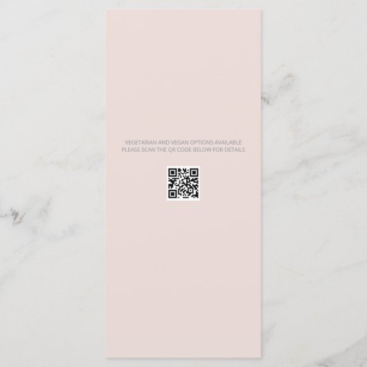 Minimalist Botanical Wedding Menu | Warm Blush (Achterkant)