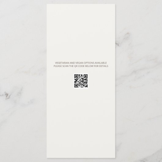 Minimalist Botanical Wedding Menu | Warm White (Achterkant)