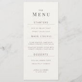 Minimalist Botanical Wedding Menu | Warm White (Voorkant)