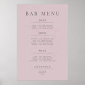 Minimalist Botanical Wedding Sign Dusky Rose Poster (Voorkant)