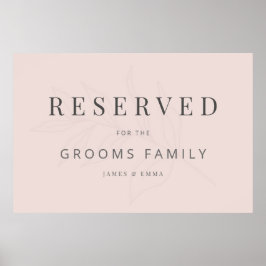 Minimalist Botanical Wedding Sign Warm Blush Poster