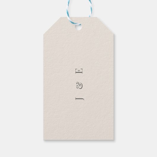 Minimalist Botanical Wedding Soft Beige Cadeaulabel (Achterkant)