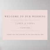 Minimalist Botanical Wedding Warm Blush Poster (Voorkant)