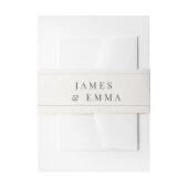 Minimalist Botanical Wedding | Warm White Uitnodigingen Wikkel (Voorkant Voorbeeld)