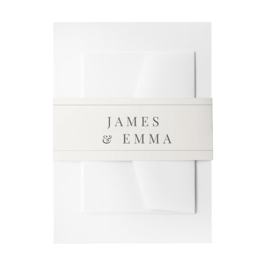 Minimalist Botanical Wedding | Warm White Uitnodigingen Wikkel (Voorkant Voorbeeld)