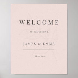 Minimalist Botanical Welcome Sign | Warm Blush Poster