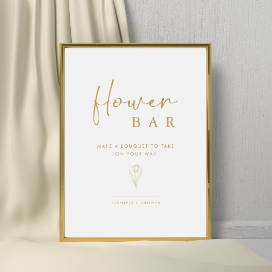 Minimalist Bouw je boeket Floral Baby shower Reclamebord Met Voetstuk