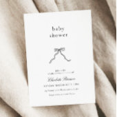 Minimalist Bow Baby Shower Invitation Kaart