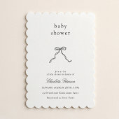 Minimalist Bow Baby Shower Invitation Kaart