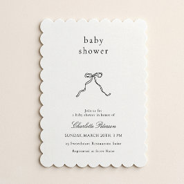 Minimalist Bow Baby Shower Invitation Kaart